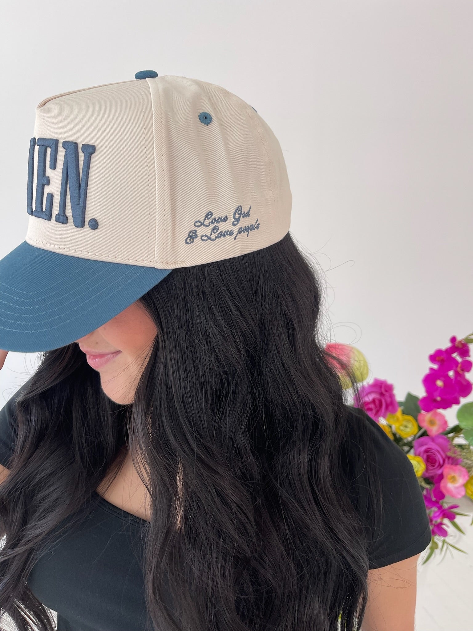 AMEN. - Slate Blue Vintage Trucker Hat – KenzKustomz