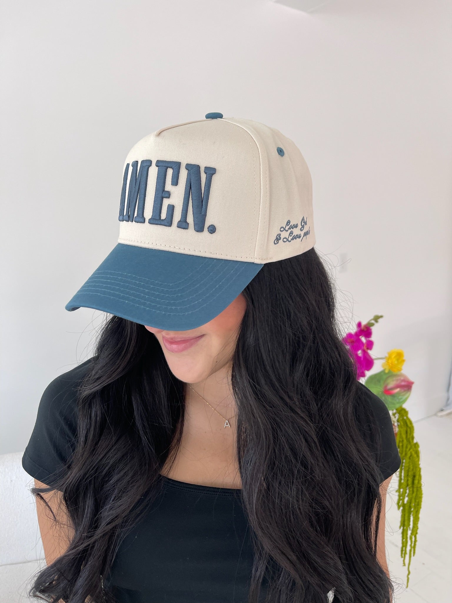 AMEN. - Slate Blue Vintage Trucker Hat – KenzKustomz