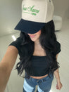 Jesus Saves, I Spend - Navy Vintage Trucker Hat