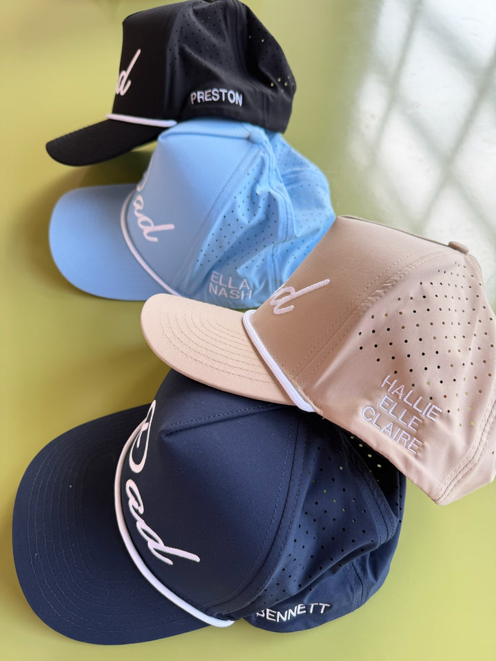 Personalized Dad + Papa Performance Trucker Hat