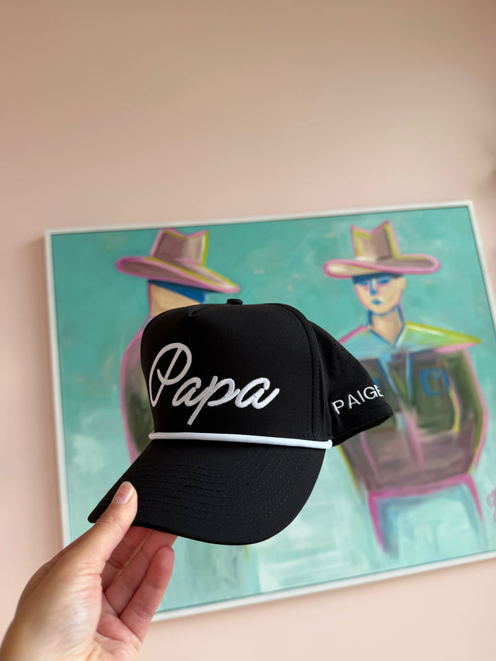 Personalized Dad + Papa Performance Trucker Hat