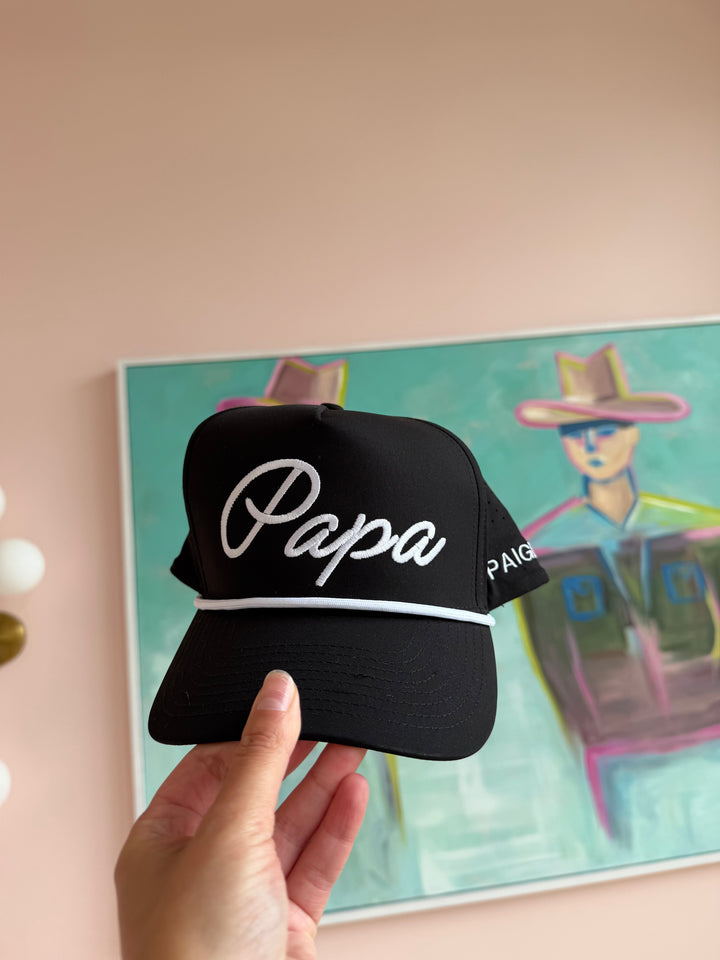 Personalized Dad + Papa Performance Trucker Hat