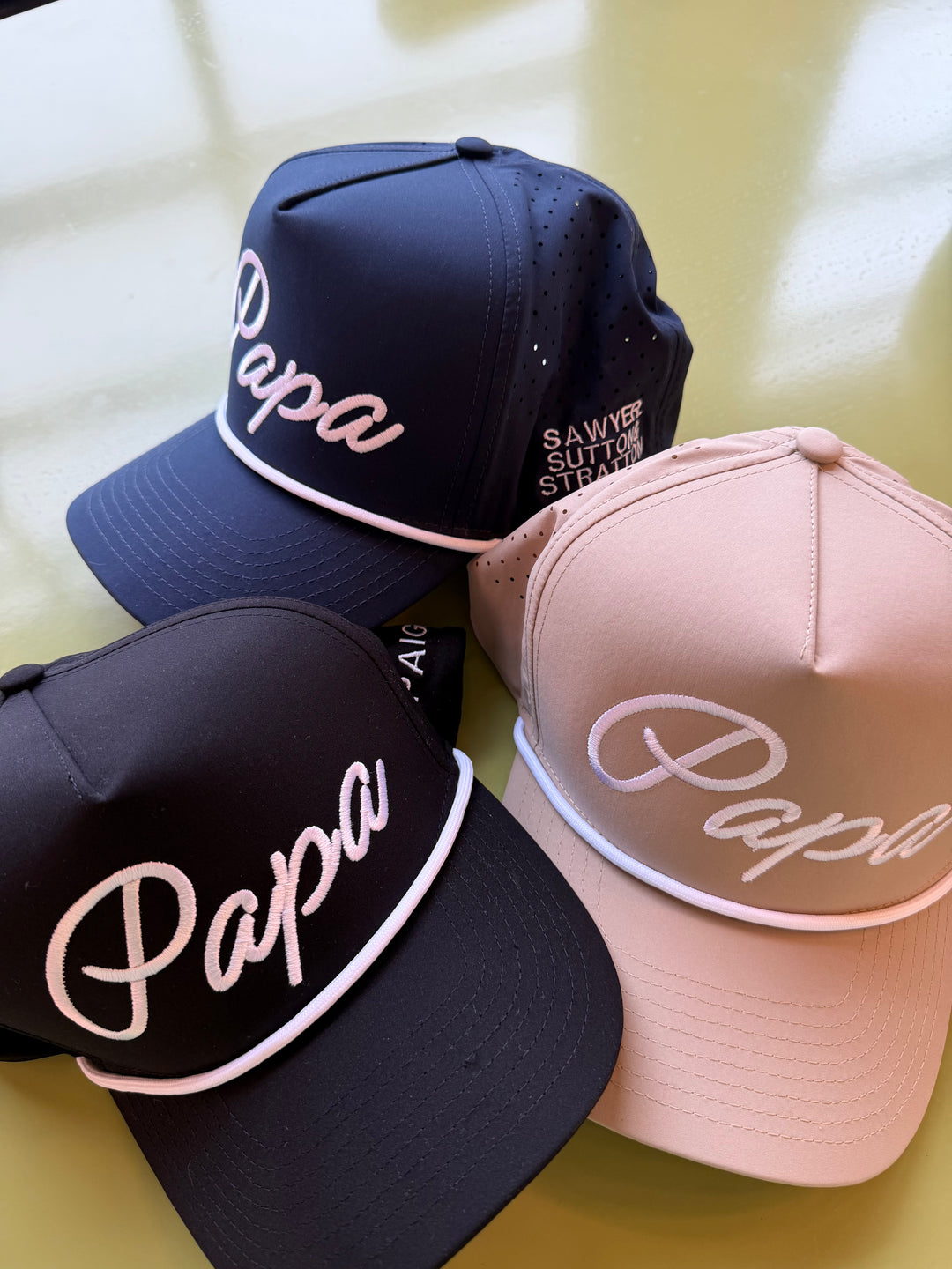Personalized Dad + Papa Performance Trucker Hat