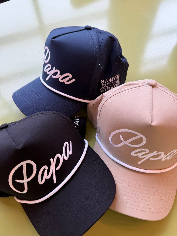 Personalized Dad + Papa Performance Trucker Hat