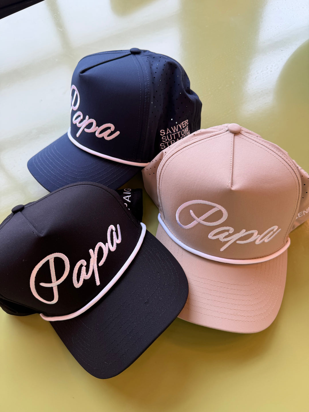 Personalized Dad + Papa Performance Trucker Hat