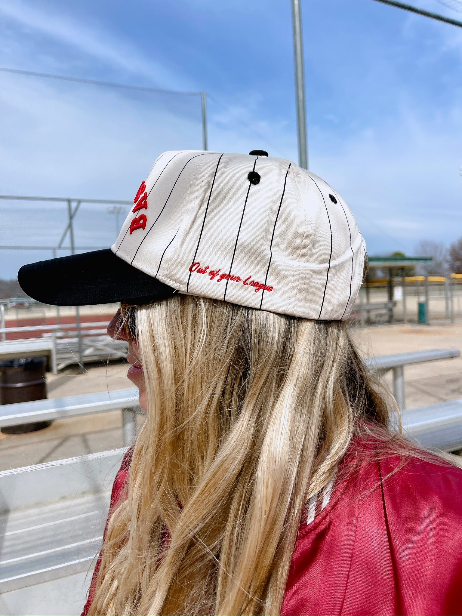 BASEBALL - Red on Black Stripe Vintage Hat – KenzKustomz