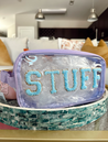 Stuff - Clear Large Lilac Bag w/ Blue Patches