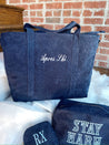 Corduroy Navy Tote