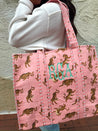 Quilted Block-Print Tote Bag