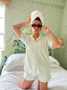 Green + Pink Stripe - Short Pajama Set