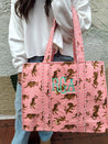 Quilted Block-Print Tote Bag