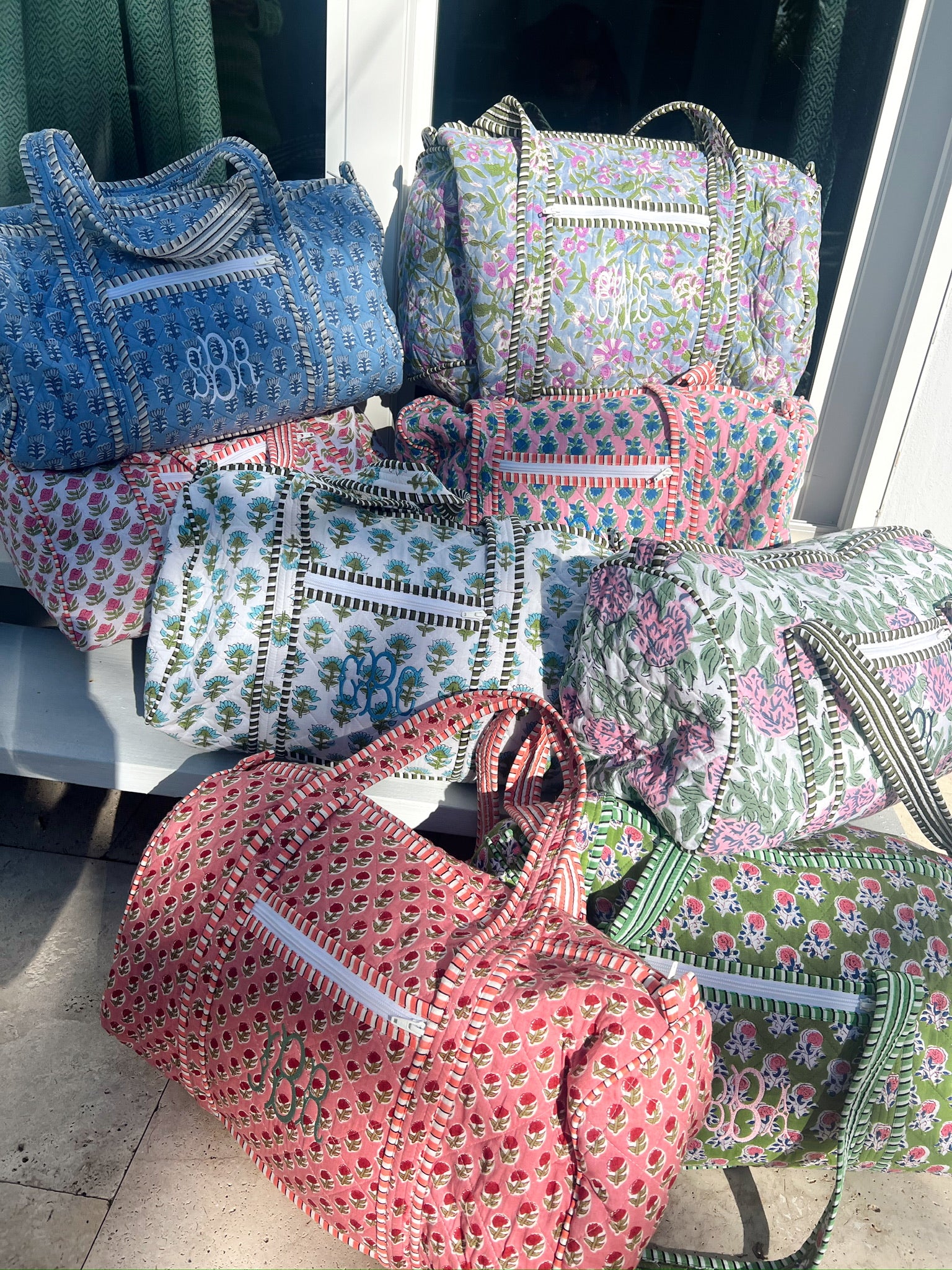 Quilted Block-Print Duffel Bag – KenzKustomz