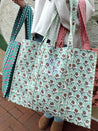 Quilted Block-Print Tote Bag