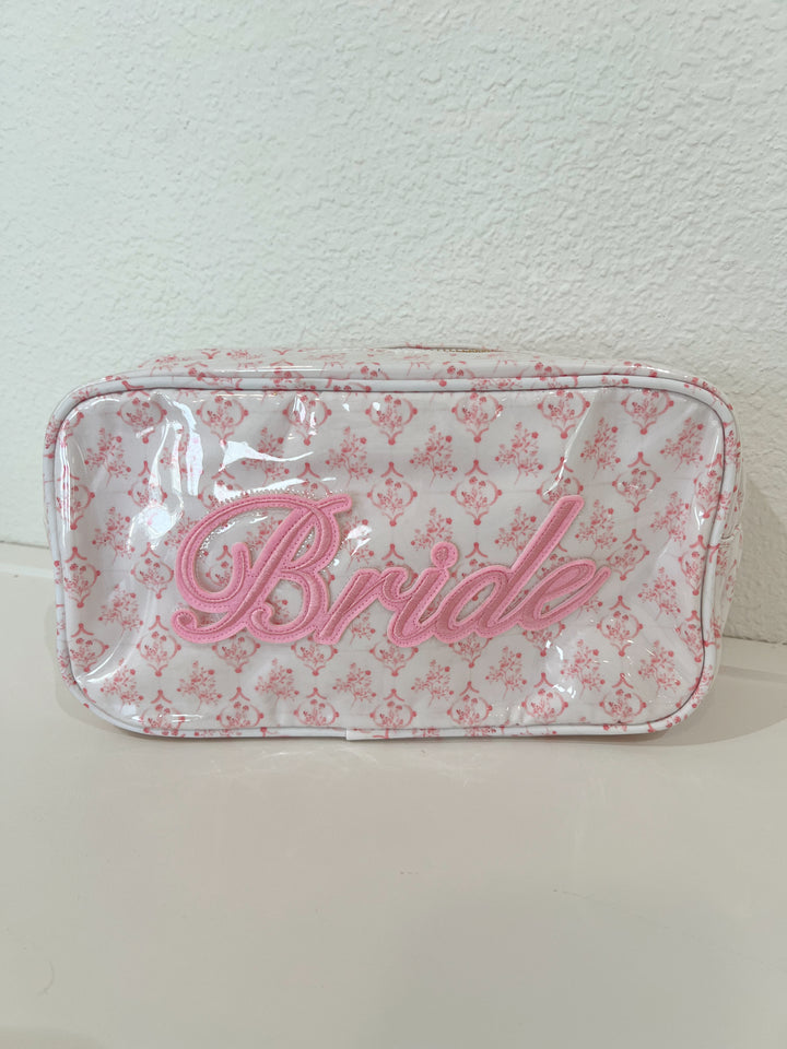 Pink + Blue Toile - Bride Large Bag