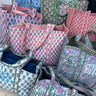 Quilted Block-Print Tote Bag