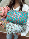 Quilted Block-Print Makeup Bag