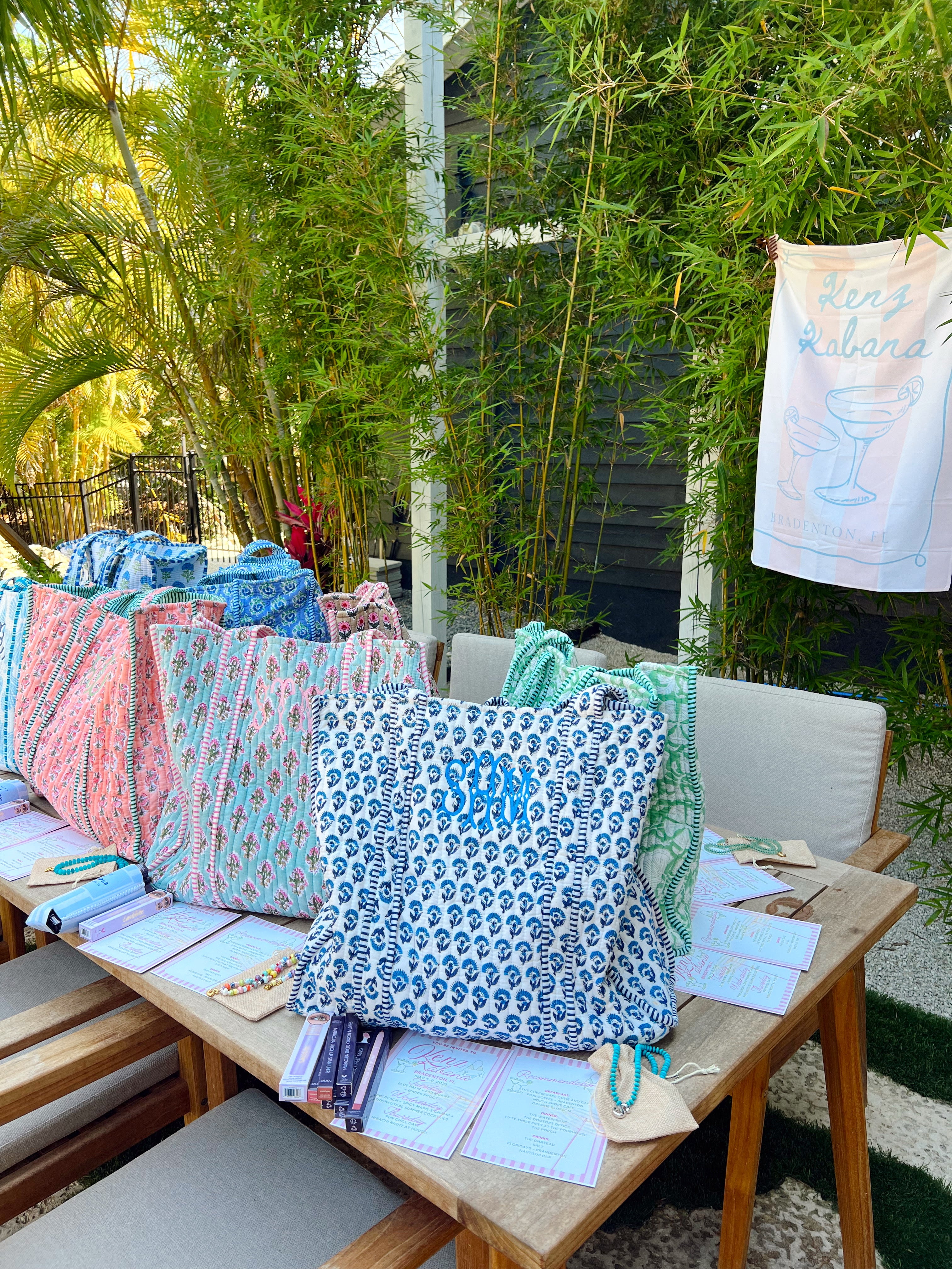 Quilted Block-Print Tote Bag – KenzKustomz