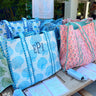 Quilted Block-Print Tote Bag