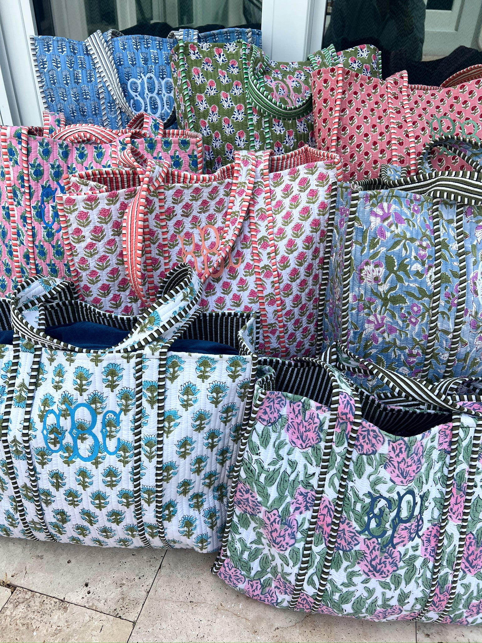 Quilted Block-Print Tote Bag – KenzKustomz