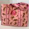 Quilted Block-Print Tote Bag