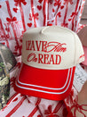 Leave Him On Read - Red Vintage Hat