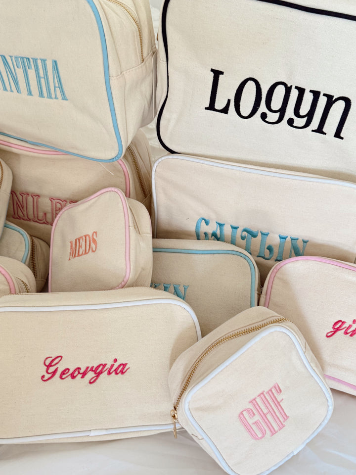 Canvas Makeup Bag Collection - PLAIN NO EMBROIDERY