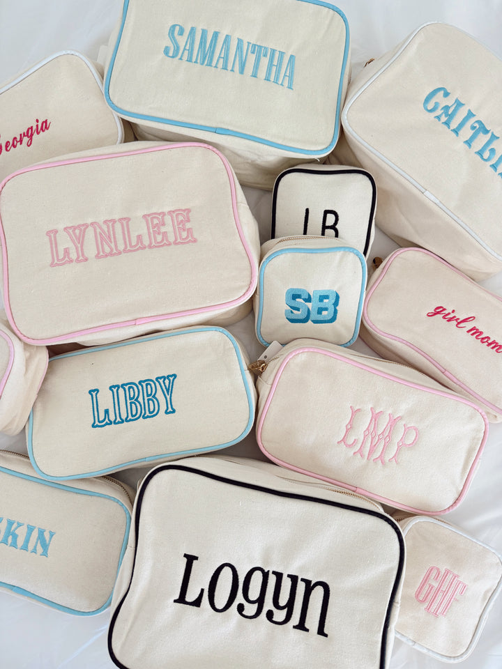 Canvas Makeup Bag Collection - PLAIN NO EMBROIDERY