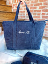 Corduroy Navy Tote