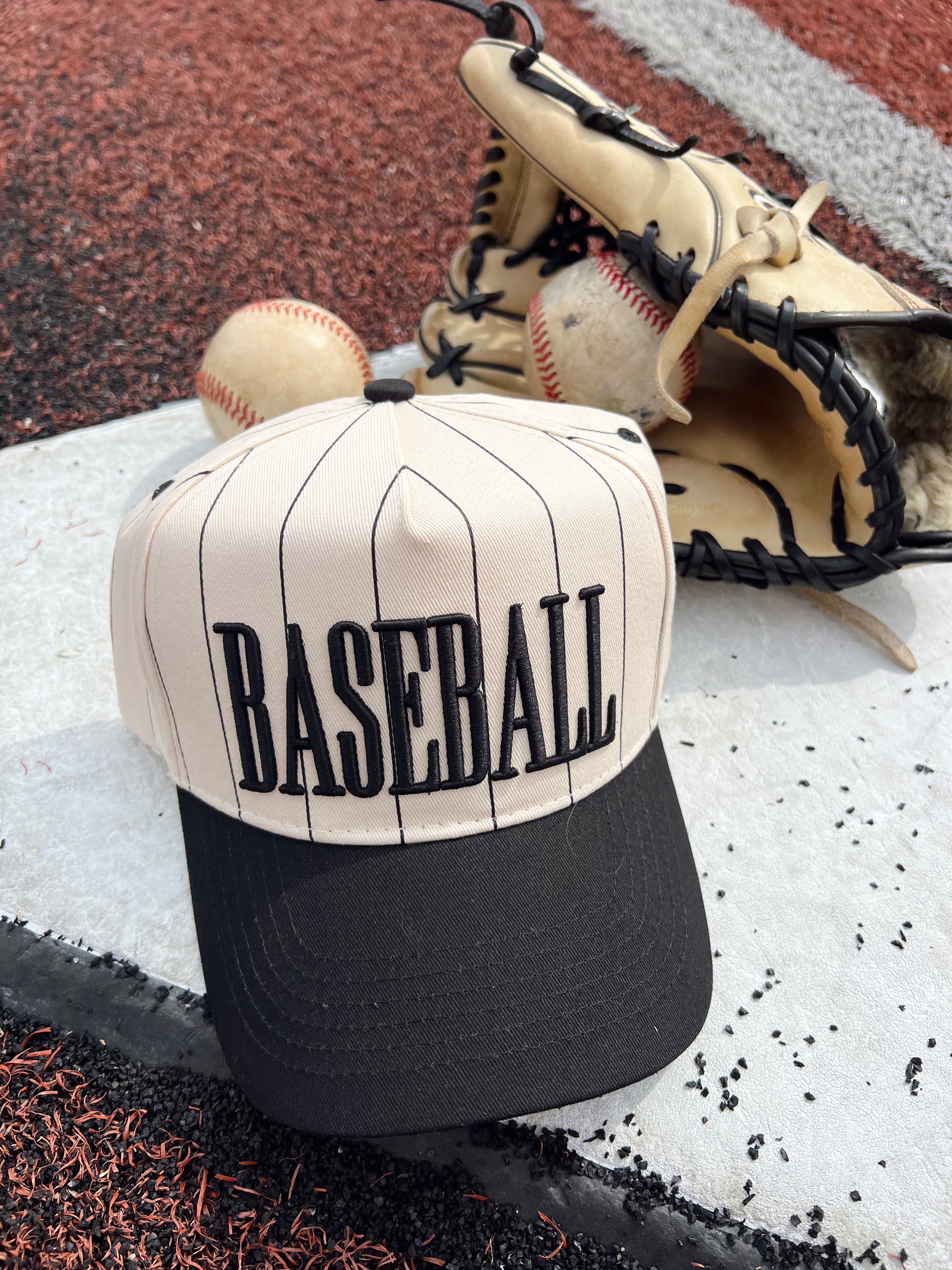 Baseball - Black Stripe Vintage Trucker Hat – KenzKustomz