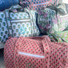 Quilted Block-Print Duffel Bag