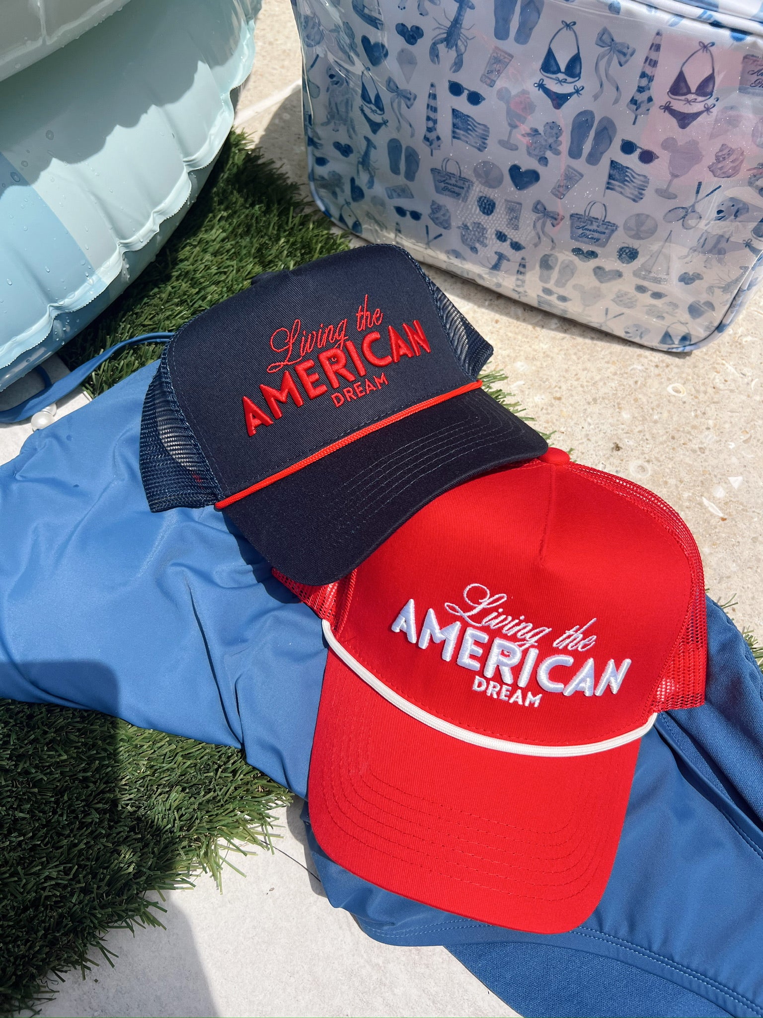 Living the American Dream - Red Vintage Trucker Hat – KenzKustomz