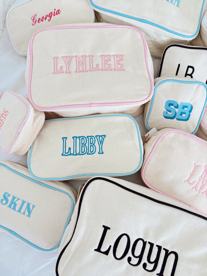 Canvas Makeup Bag Collection - PLAIN NO EMBROIDERY