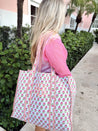 Quilted Block-Print Tote Bag