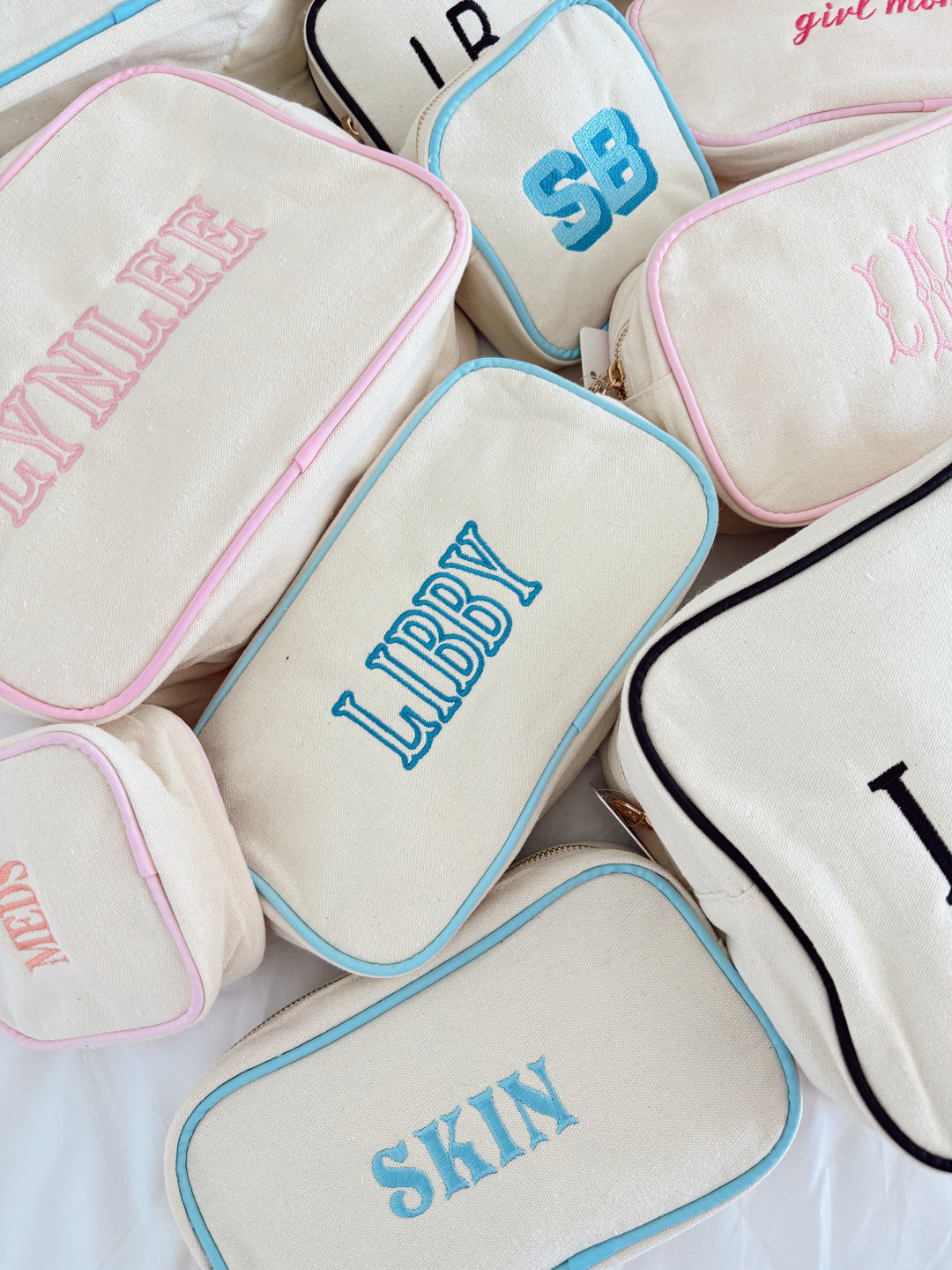 Canvas Makeup Bag Collection - PLAIN NO EMBROIDERY