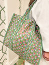 Quilted Block-Print Tote Bag