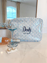 Pink + Blue Toile Clear Coat XL Toiletry Bag