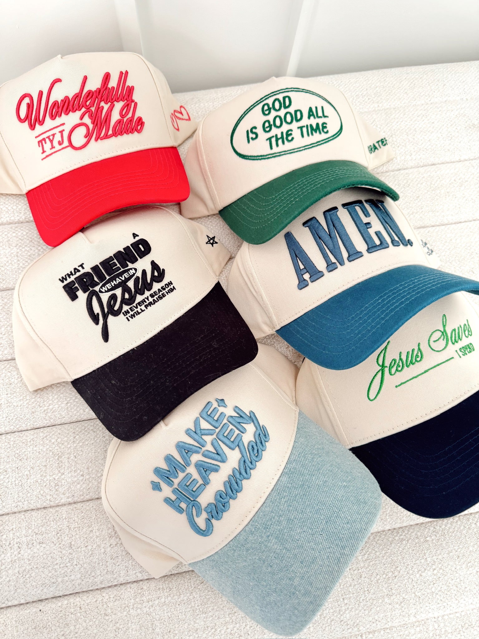 AMEN. - Slate Blue Vintage Trucker Hat – KenzKustomz