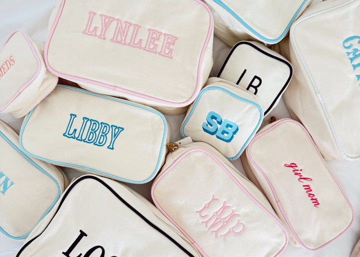 Canvas Makeup Bag Collection - PLAIN NO EMBROIDERY