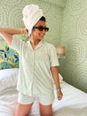 Green + Pink Stripe - Short Pajama Set