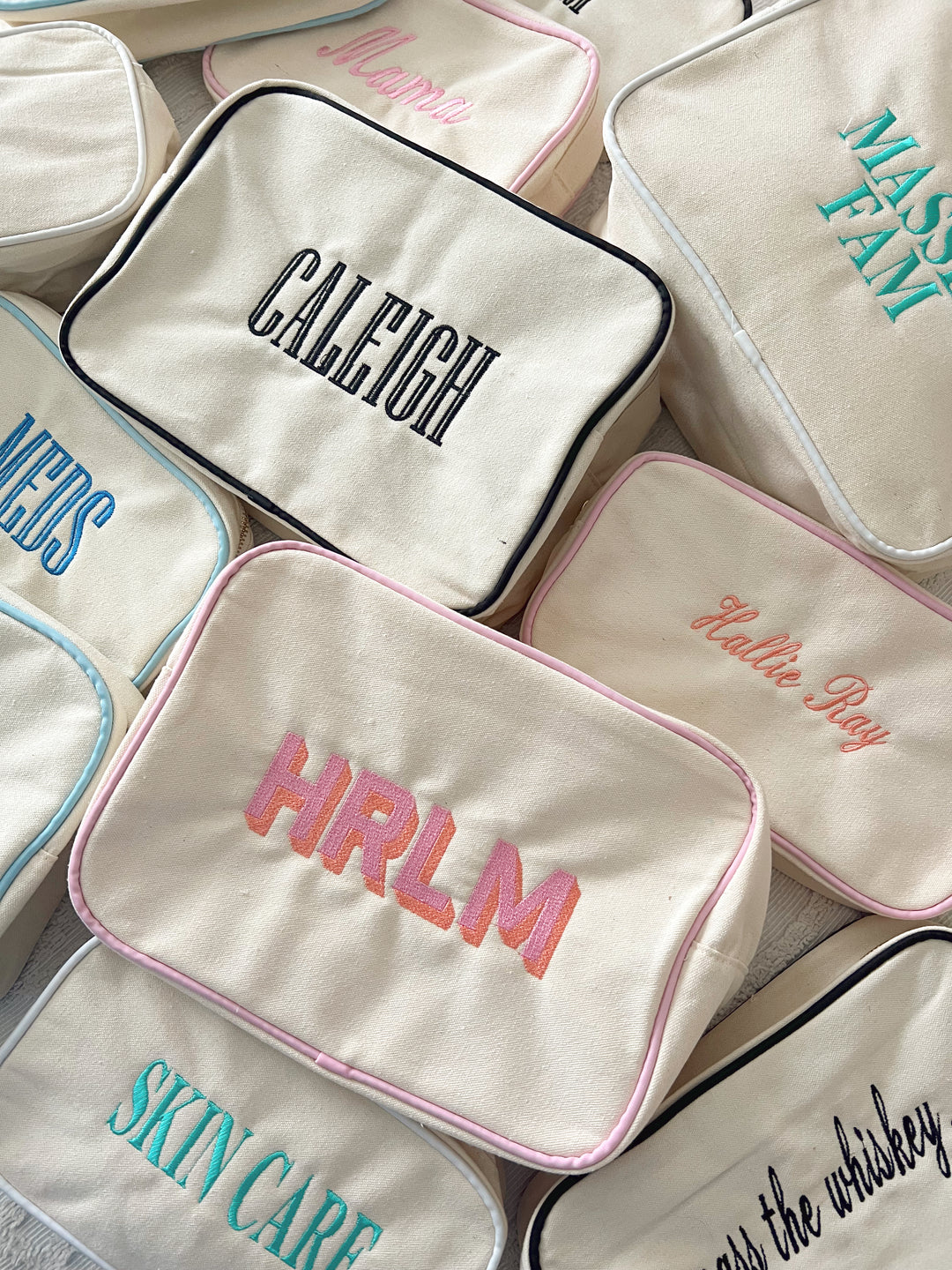 Canvas Makeup Bag Collection - PLAIN NO EMBROIDERY