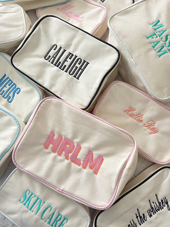 Canvas Makeup Bag Collection - PLAIN NO EMBROIDERY