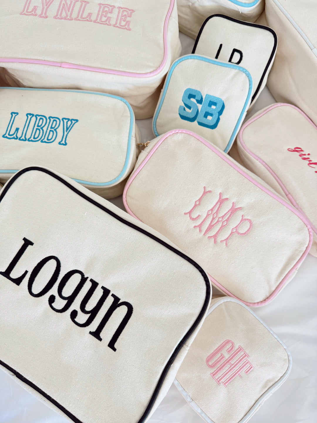 Canvas Makeup Bag Collection - PLAIN NO EMBROIDERY