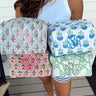 Quilted Block-Print Makeup Bag