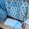 Quilted Block-Print Tote Bag
