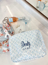 Pink + Blue Toile Clear Coat XL Toiletry Bag