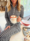 Black Stripe Pajama Set