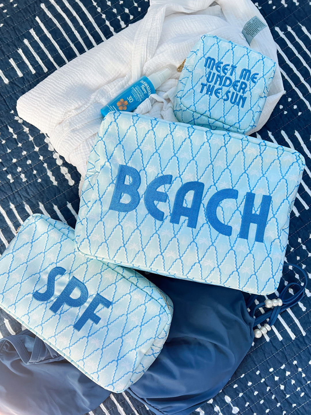 SPF - Blue Palms Large Bag