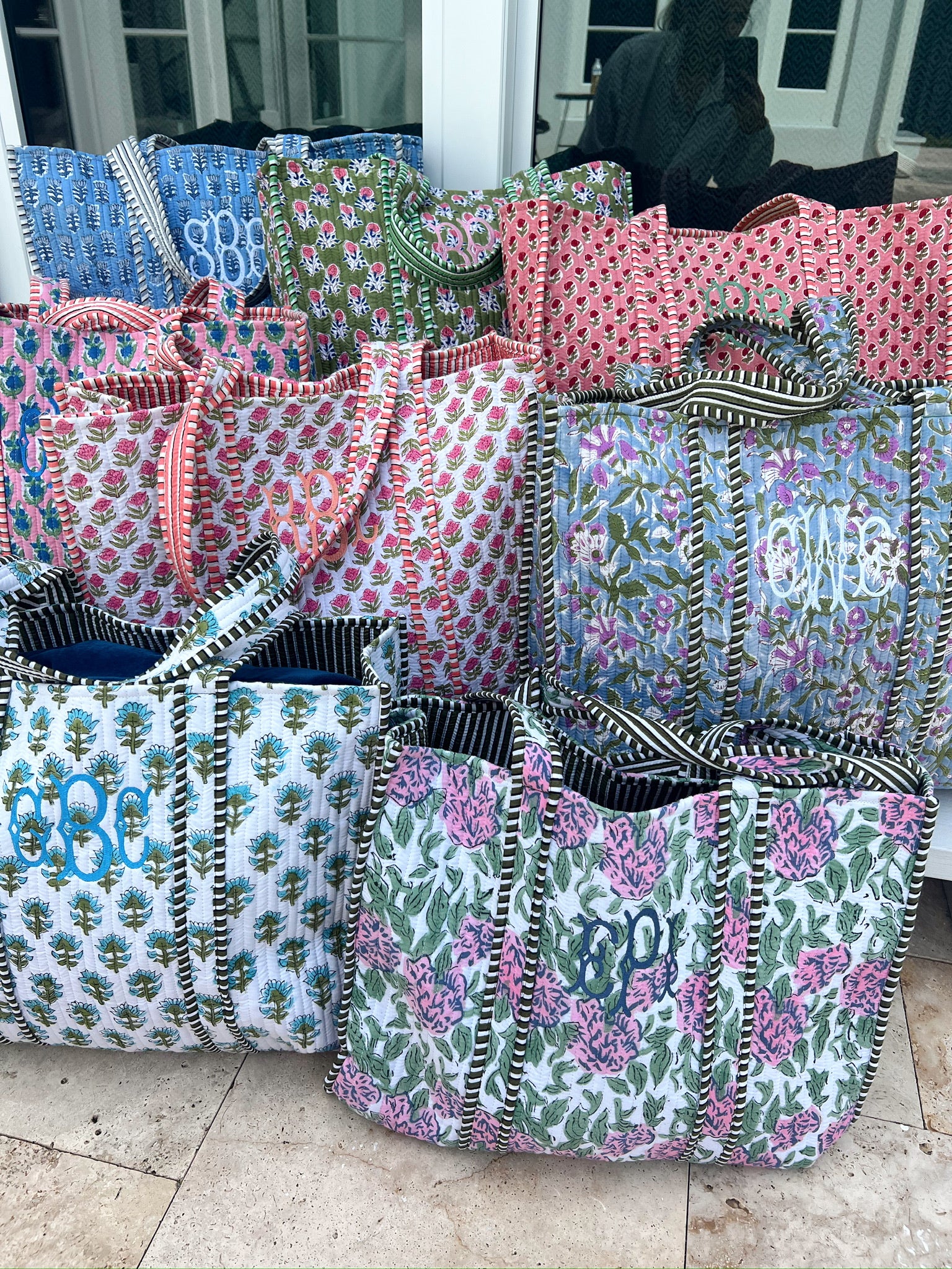 Quilted Block-Print Tote Bag – KenzKustomz