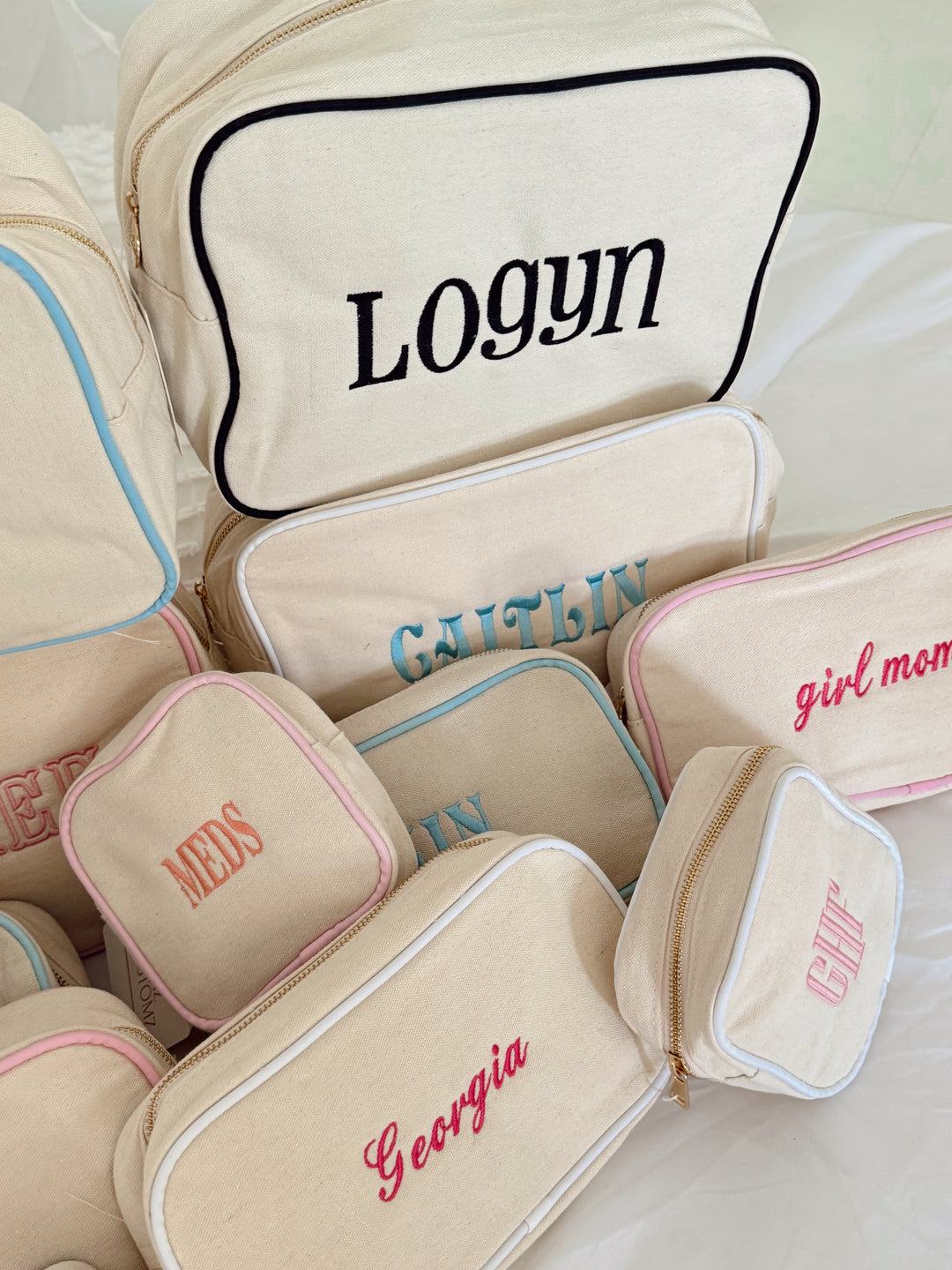 Canvas Makeup Bag Collection - PLAIN NO EMBROIDERY