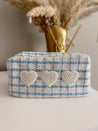 3 Hearts - Baby Blue Plaid Large